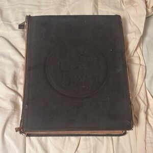 Vintage Black Leather Book. The Bible